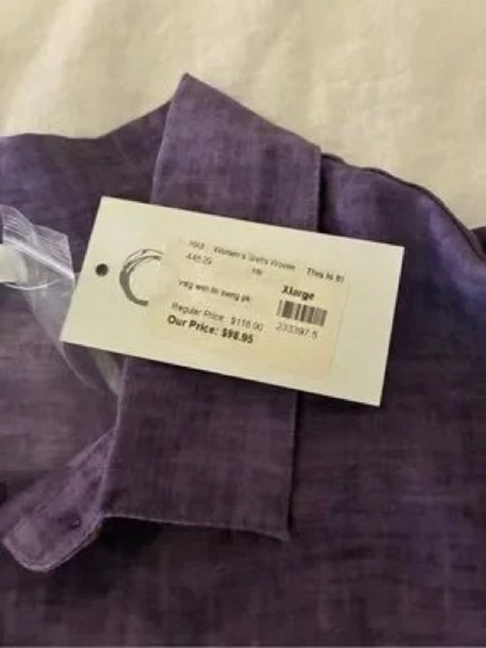 C Purple Linen Button-Down Shirt - Picture 5 of 6